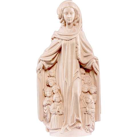 Statua della Madonna della Misericordia in legno di tiglio naturale, linea da 50 cm, Madonne Gotiche - Demetz Deur