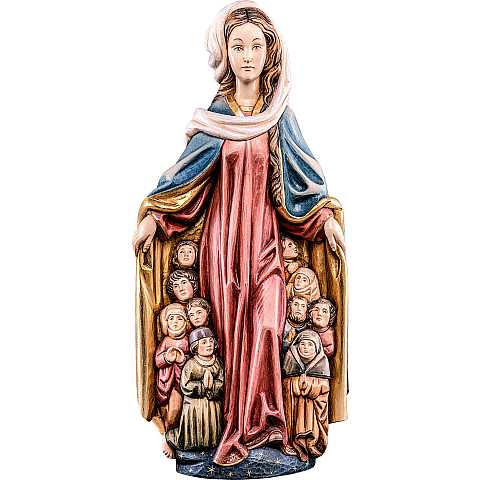 Statua della Madonna della Misericordia in legno dipinto a mano, linea da 13 cm, Madonne Stile Gotico - Demetz Deur