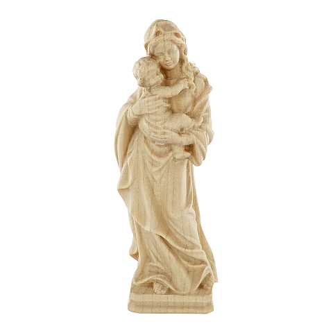 Statua della Madonna Tirolese in legno naturale, linea da 10 cm - Demetz Deur