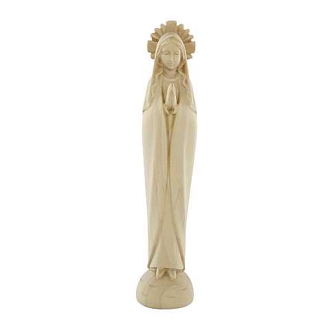 Statua della Madonna stilizzata, linea da 15 cm, in legno naturale - Demetz Deur