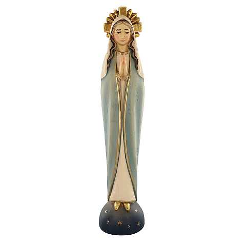 Statua della Madonna stilizzata, linea da 30 cm, in legno dipinto a mano - Demetz Deur