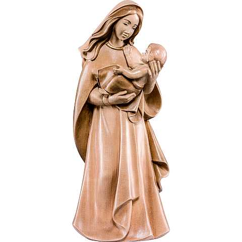 Statua della Madonna Madre della Gioventù, linea da 15 cm, in legno, 3 toni di marrone - Demetz Deur