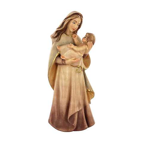 Statua della Madonna Madre della Gioventù, linea da 10 cm, in legno dipinto a mano - Demetz Deur