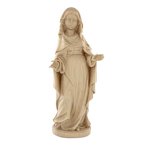 Statua della Madonna incinta in legno naturale, linea da 15 cm - Demetz Deur