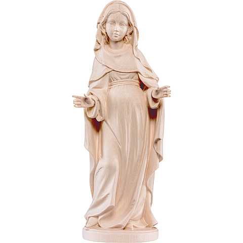 Statua della Madonna incinta in legno naturale di tiglio, linea da 60 cm - Demetz Deur