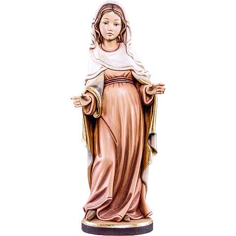 Statua della Madonna incinta in legno dipinto a mano, linea da 40 cm - Demetz Deur