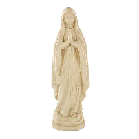 Statua della Madonna di Lourdes in legno naturale, linea da 15 cm - Demetz Deur