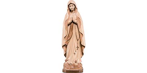 Statua della Madonna di Lourdes in legno, 3 toni di marrone, linea da 30 cm - Demetz Deur