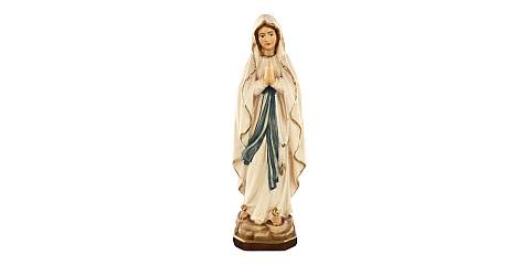 Statua della Madonna di Lourdes in legno dipinto a mano, linea da 10 cm - Demetz Deur