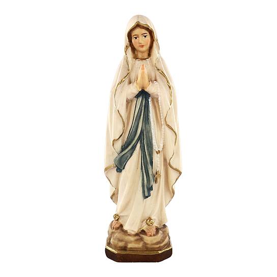 Statua della Madonna di Lourdes in legno dipinto a mano, linea da 10 cm - Demetz Deur