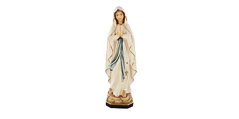 Statua della Madonna di Lourdes in legno dipinto a mano, linea da 15 cm - Demetz Deur