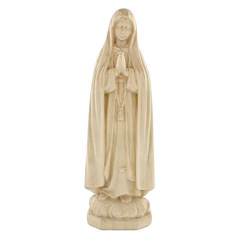 Statua della Madonna di Fátima in legno naturale, linea da 10 cm - Demetz Deur