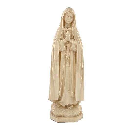 Statua della Madonna di Fátima in legno naturale, linea da 15 cm - Demetz Deur