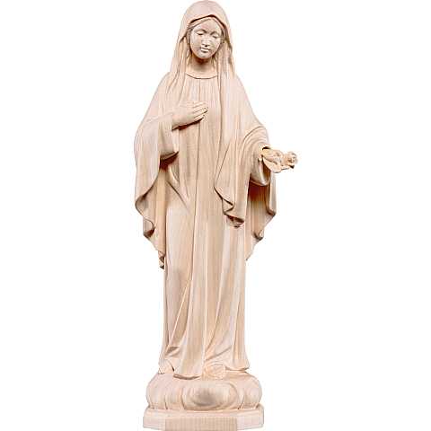 Statua della Madonna Madre della Pace in legno naturale, linea da 15 cm - Demetz Deur