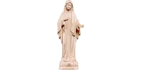 Statua della Madonna Madre della Pace in legno naturale, linea da 10 cm - Demetz Deur