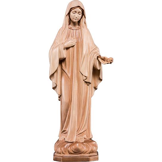 Statua della Madonna Madre della Pace in legno, 3 toni di marrone, linea da 10 cm - Demetz Deur
