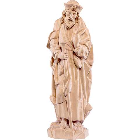 Statua di San Giacobbe in Legno, Rifinitura Naturale, Altezza 40 Cm Circa - Demetz Deur