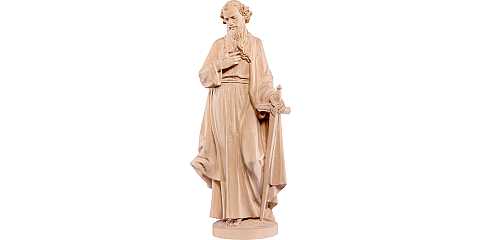 Statua di San Paolo in Legno, Rifinitura Naturale, Altezza 40 Cm Circa - Demetz Deur