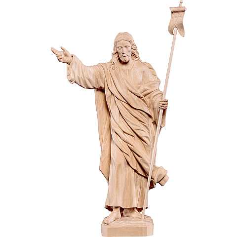 Statua di Cristo Risorto in Legno, Rifinitura Naturale, Altezza 30 Cm Circa - Demetz Deur	