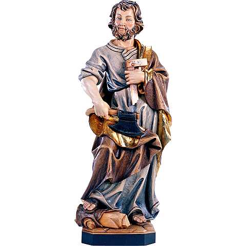 Statua di S. Giuseppe artigiano in legno dipinto a mano, linea da 25 cm - Demetz Deur