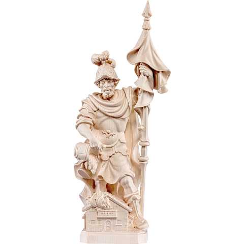 Statua di San Floriano delle Alpi in Legno, Rifinitura Naturale, Altezza 85 Cm Circa - Demetz Deur