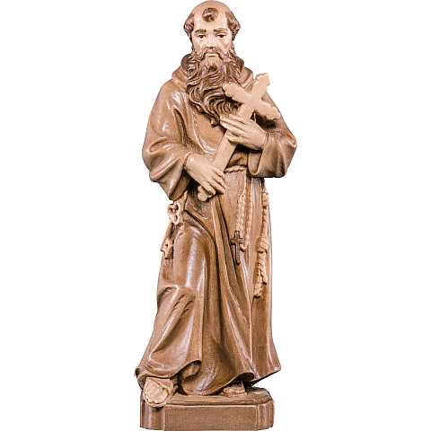 Statua di Fra Corrado in Legno, Rifinitura 3 Toni di Marrone, Altezza 30 Cm Circa - Demetz Deur