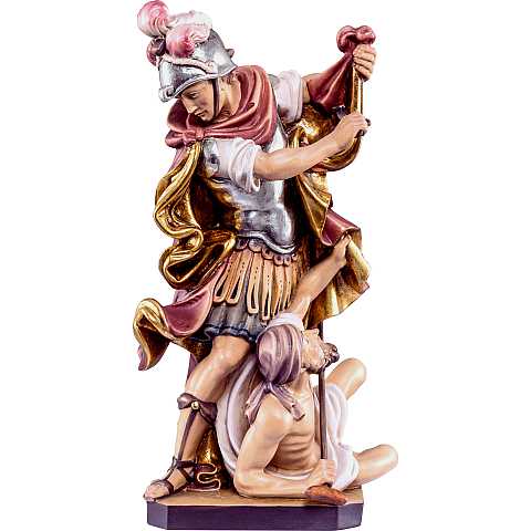 Statua di San Martino, Legno Colorato Dipinto a Mano, Altezza 25 Cm Circa - Demetz Deur