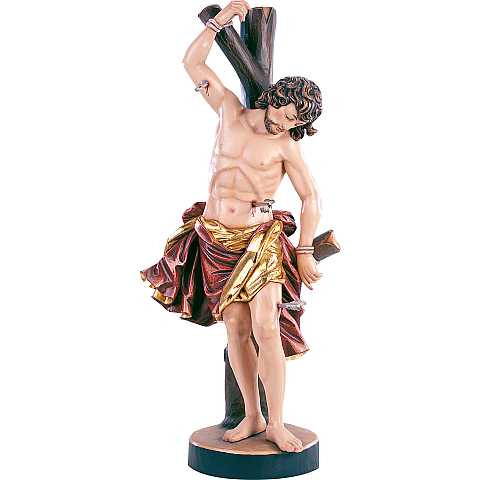 Statua di San Sebastiano in Legno Dipinto A Mano, Altezza: 100 Cm Circa - Demetz Deur