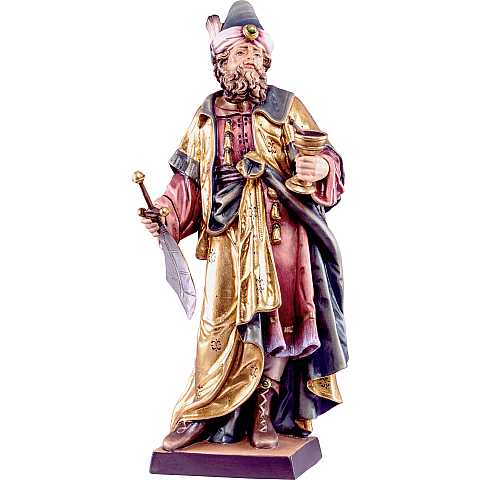Statua di San Damiano in Legno Colorato Dipinto a Mano, Altezza 30 Cm Circa - Demetz Deur