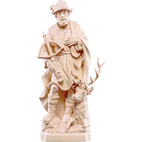 Statua di San Umberto in Legno, Rifinitura Naturale, Altezza 85 Cm Circa - Demetz Deur