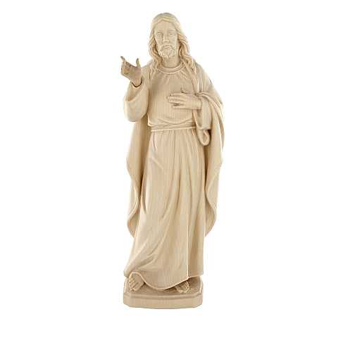 Statua di Gesù in stile classico, in legno naturale, linea da 30 cm - Demetz Deur