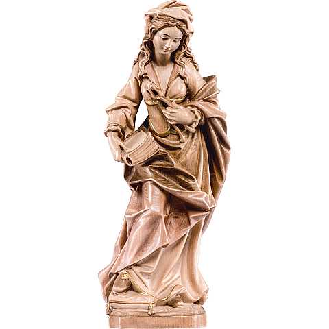 Statua di Santa Apollonia in Legno, Rifinitura 3 Toni di Marrone, Altezza 20 Cm Circa - Demetz Deur