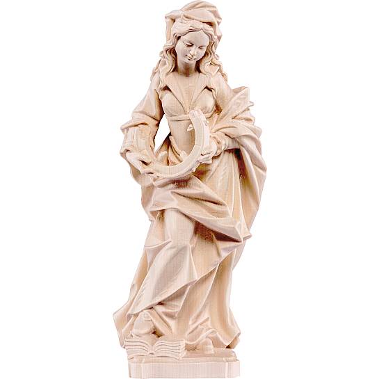 Statua di Santa Caterina in Legno, Rifinitura Naturale, Altezza 40 Cm Circa - Demetz Deur