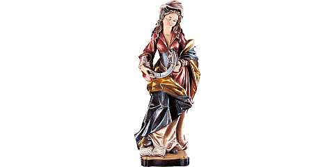 Statua di Santa Caterina in Legno Colorato Dipinto a Mano, Altezza 20 Cm Circa - Demetz Deur