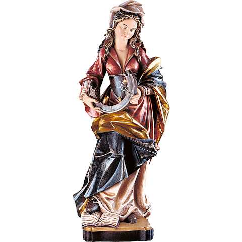 Statua di Santa Caterina in Legno Colorato Dipinto a Mano, Altezza 20 Cm Circa - Demetz Deur