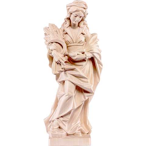 Statua di Santa Notburga in Legno, Rifinitura Naturale, Altezza 15 Cm Circa - Demetz Deur