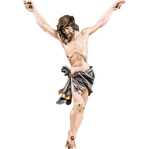 Corpo del Cristo delle Alpi per Crocifisso, Legno di Tiglio, Rifinitura: Legno Dipinto a Mano, Altezza: 30 Cm Circa - Demetz Deur