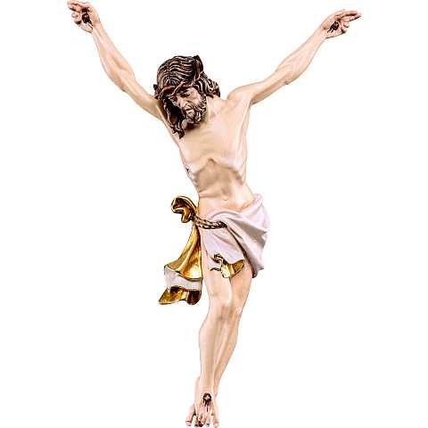 Corpo del Cristo delle Alpi con Drappo Bianco per Crocifisso, Legno Dipinto a Mano, Altezza: 35 Cm Circa - Demetz Deur