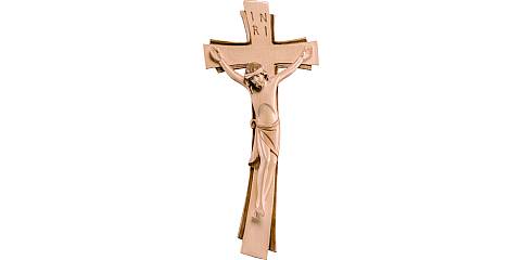 Crocifisso Sinai, Legno in 3 Toni di Marrone, Altezza Corpo Gesù: 20 Cm - Demetz Deur