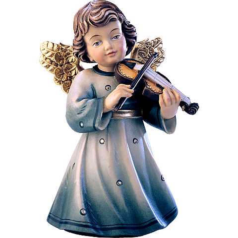 Statua dell'angioletto con violino, linea da 28 cm, in legno dipinto a mano, collezione Angeli Sissi - Demetz Deur
