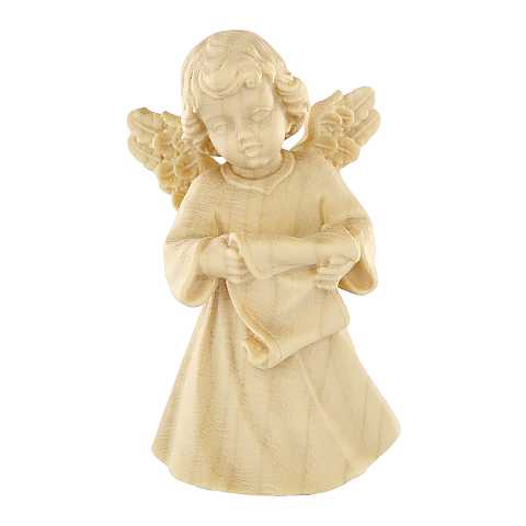 Statuina dell'angioletto che canta, linea da 7 cm, in legno naturale, collezione Angeli Sissi - Demetz Deur