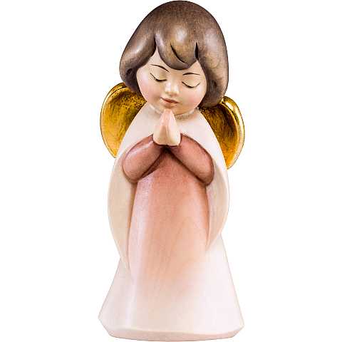 Angelo sognatore in preghiera - Demetz - Deur - Statua in legno dipinta a mano. Altezza pari a 5 cm.