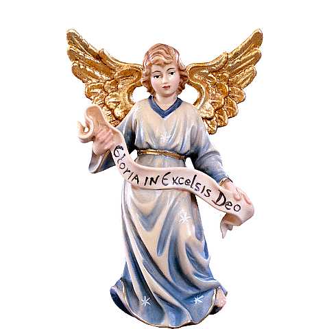 Angelo, Statuina per Presepe Tradizionale Tirolese ''Heimatkrippe'', Legno Colorato Dipinto a Mano, Linea da 15 Cm - Demetz Deur