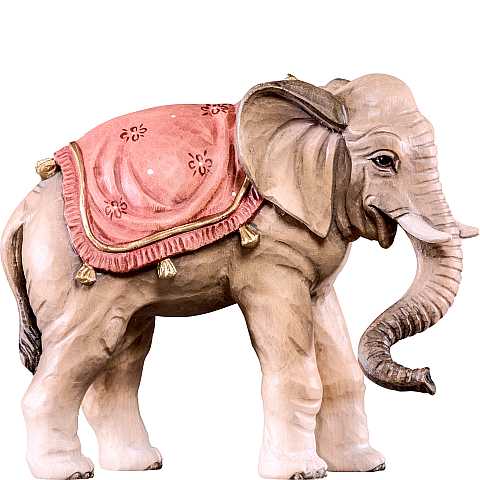 Elefante ''Rives Krippe'', Statuina in Legno Dipinto a Mano, Adatta a Presepe Linea 15 Cm - Demetz Deur