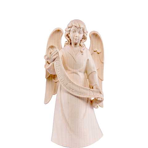 Angelo gloria - Statuina artigianale in legno stile Artis, Demetz Deur, adatta a presepe da 10 cm.