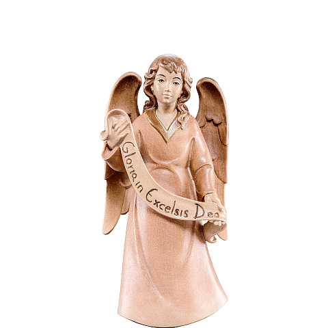 Angelo gloria - Statuina artigianale in legno stile Artis, Demetz Deur, adatta a presepe da 10 cm.