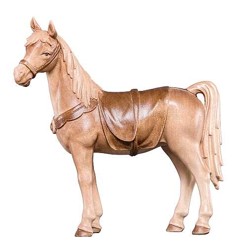 Cavallo, Statuina Artigianale Presepe Artis, Legno in 3 Toni di Marrone, Linea da 10 Cm - Demetz Deur