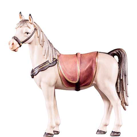 Cavallo - Statuina artigianale in legno stile Artis, Demetz Deur, adatta a presepe da 15 cm.