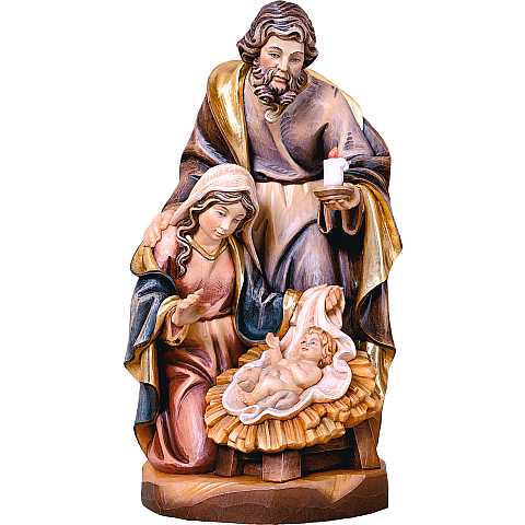 Statua Natività: Gesù, Giuseppe e Maria, linea da 32 cm, in legno dipinto con colori a olio, serie Avvento - Demetz Deur