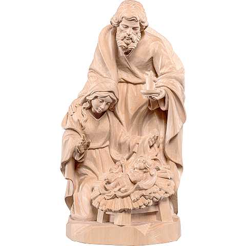 Gruppo natività Avvento tiglio - Demetz - Deur - Statua in legno dipinta a mano. Altezza pari a 32 cm.